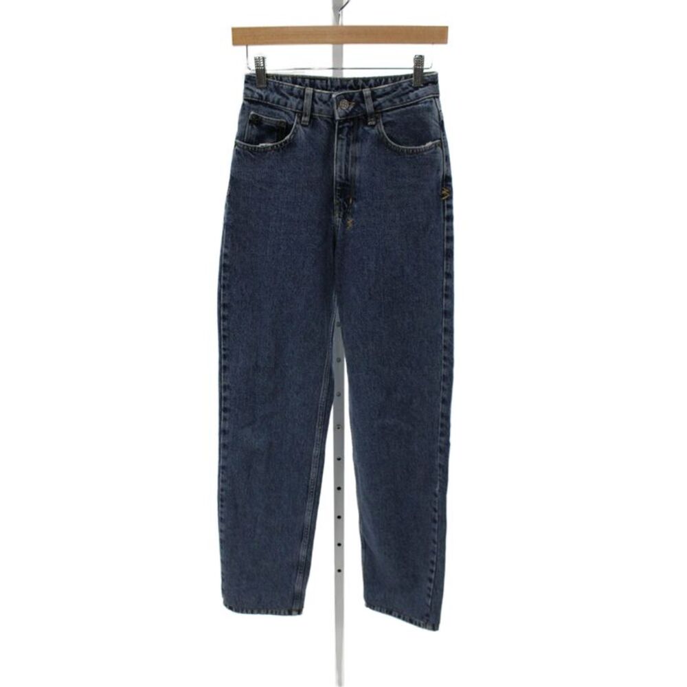 Tsubi Women Straight Jeans Blue High Rise Cotton Blend Size 24